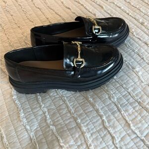 Alfani Women Jimena Lug black patent leather Loafers, size 8.5